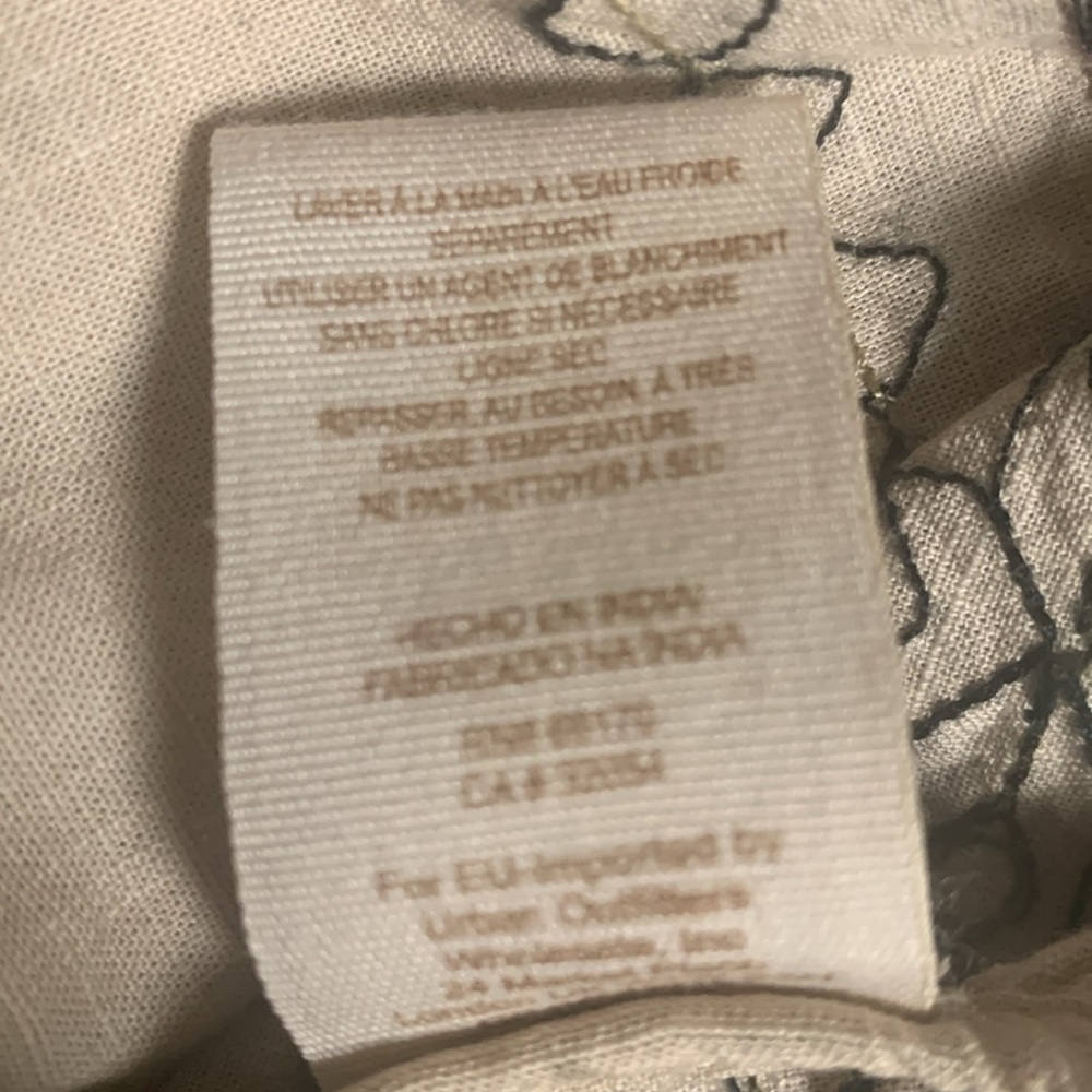 FREE PEOPLE Batiste Kashmir Embroidered Tent Dress Biscotti Beige - Picture 9 of 10